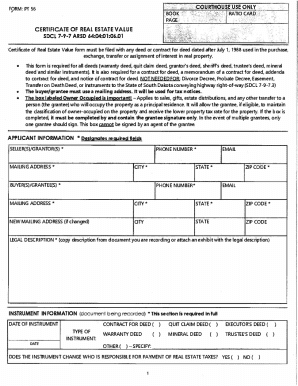 South Dakota Certificate of Real Estate Value