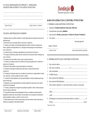 Poland Summer Camp Registration Form