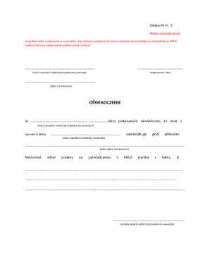 Child Residence Declaration Form