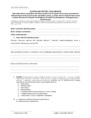 Medical Certificate for Educational Needs