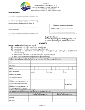 Psychological-Pedagogical Counseling Request Form