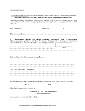 Medical Certificate for Individual Education