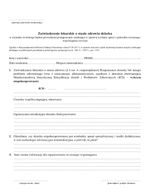 Medical Certificate for Child Health Status