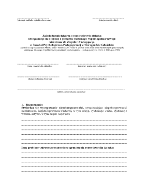 Child Health Status Certificate