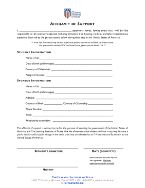 Affidavit of Support