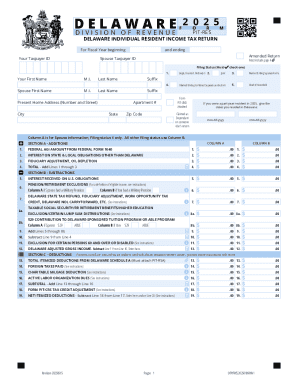 Delaware Individual Resident Income Tax Return
