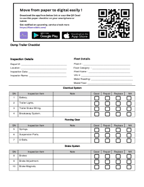 Dump Trailer Inspection Checklist