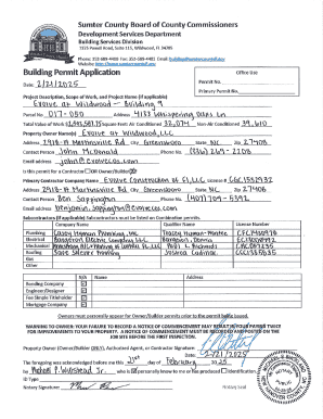 Sumter County Building Permit Application