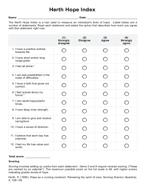 Herth Hope Index Form