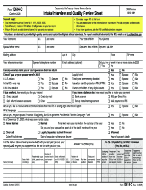 AARP Tax-Aide 2025 Form 13614-C Intake Sheet