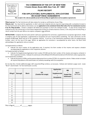 New York Tax Commission Filing Receipt