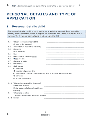 Application Residence Permit for a Minor Child to Stay with a Parent