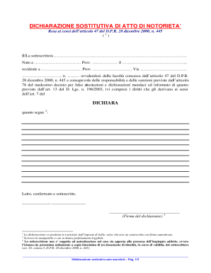 Dichiarazione Sostitutiva di Atto di Notorietà