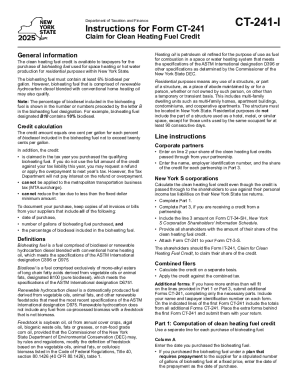 New York Clean Heating Fuel Credit Form CT-241