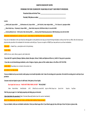 Colonoscopy Preparation Instructions