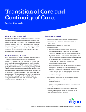 Cigna Transition of Care/Continuity of Care Request Form