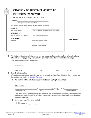 CITATION TO DISCOVER ASSETS TO DEBTOR'S EMPLOYER