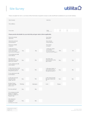 Site Survey Form for Smart Meter Installation