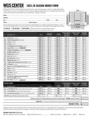 2025-26 Season Order Form