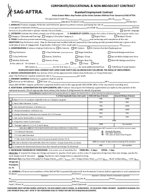 SAG-AFTRA Corporate/Educational Non-Broadcast Contract