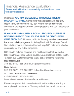 BJC Health Financial Assistance Application