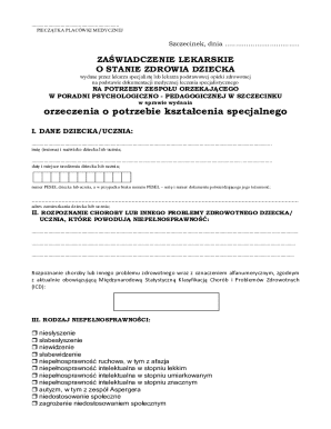 Medical Certificate for Special Education Needs