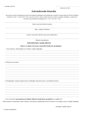 Medical Certificate for Special Education Assessment