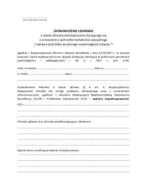 Medical Certificate for Special Education Needs