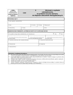 Polish Court Debt Register Certificate Request