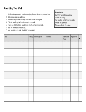 Task Prioritization Form