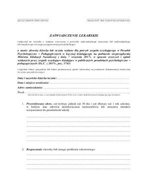 Medical Certificate for Individual Education