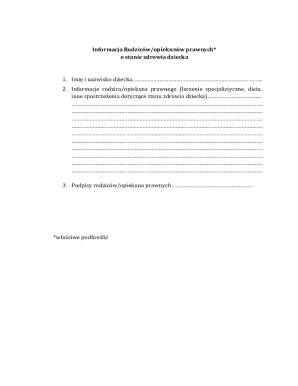 Child Health Information Form