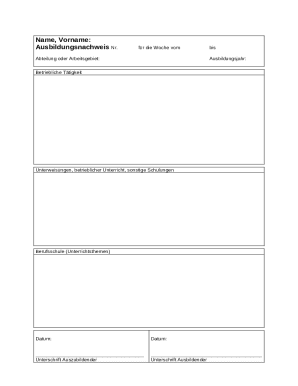 German Apprenticeship Training Log