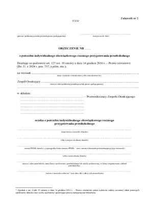 Polish Preschool Education Assessment Form