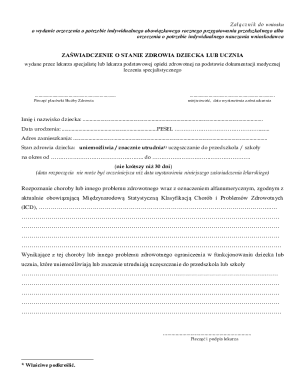 Polish Medical Certificate for School Attendance