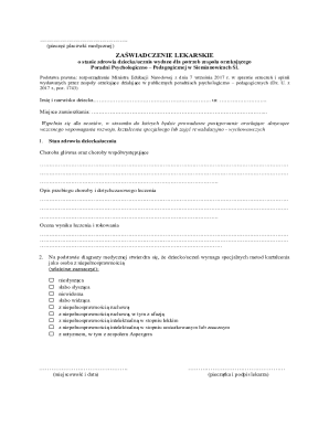 Medical Certificate for Educational Support