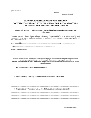 Medical Certificate for Special Education Assessment