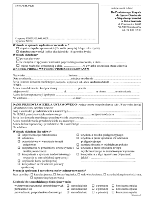 Polish Disability Assessment Application Form