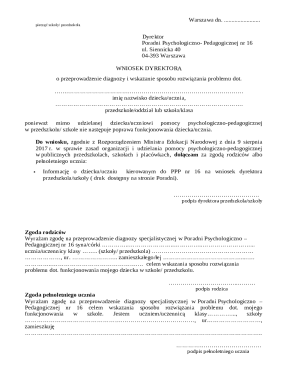 Poland School Psychological-Pedagogical Request Form