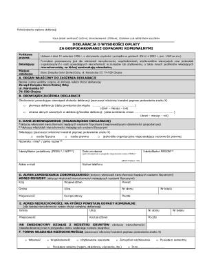 Polish Waste Management Declaration Form