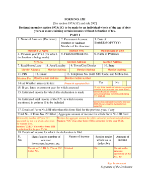 Form 15H Declaration