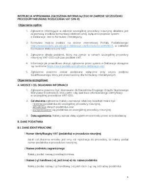 VAT-OSS Non-Union Special Procedure Notification Form