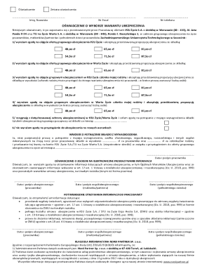 Polish Life Insurance Declaration Form