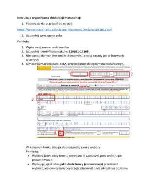 Matura Declaration Form