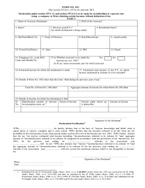 Form 15G Declaration