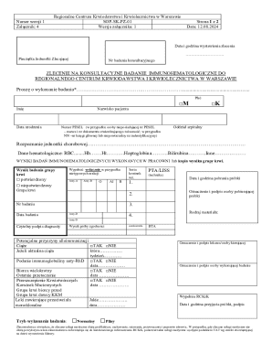 Medical Blood Test Order Form