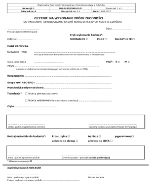 Medical Test Order Form
