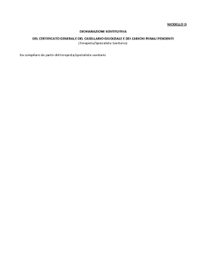 Italian Criminal Record Declaration Form