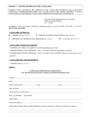Italian Judicial Records Request Form