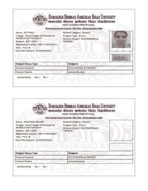 Provisional Exam Form for TDC Part III